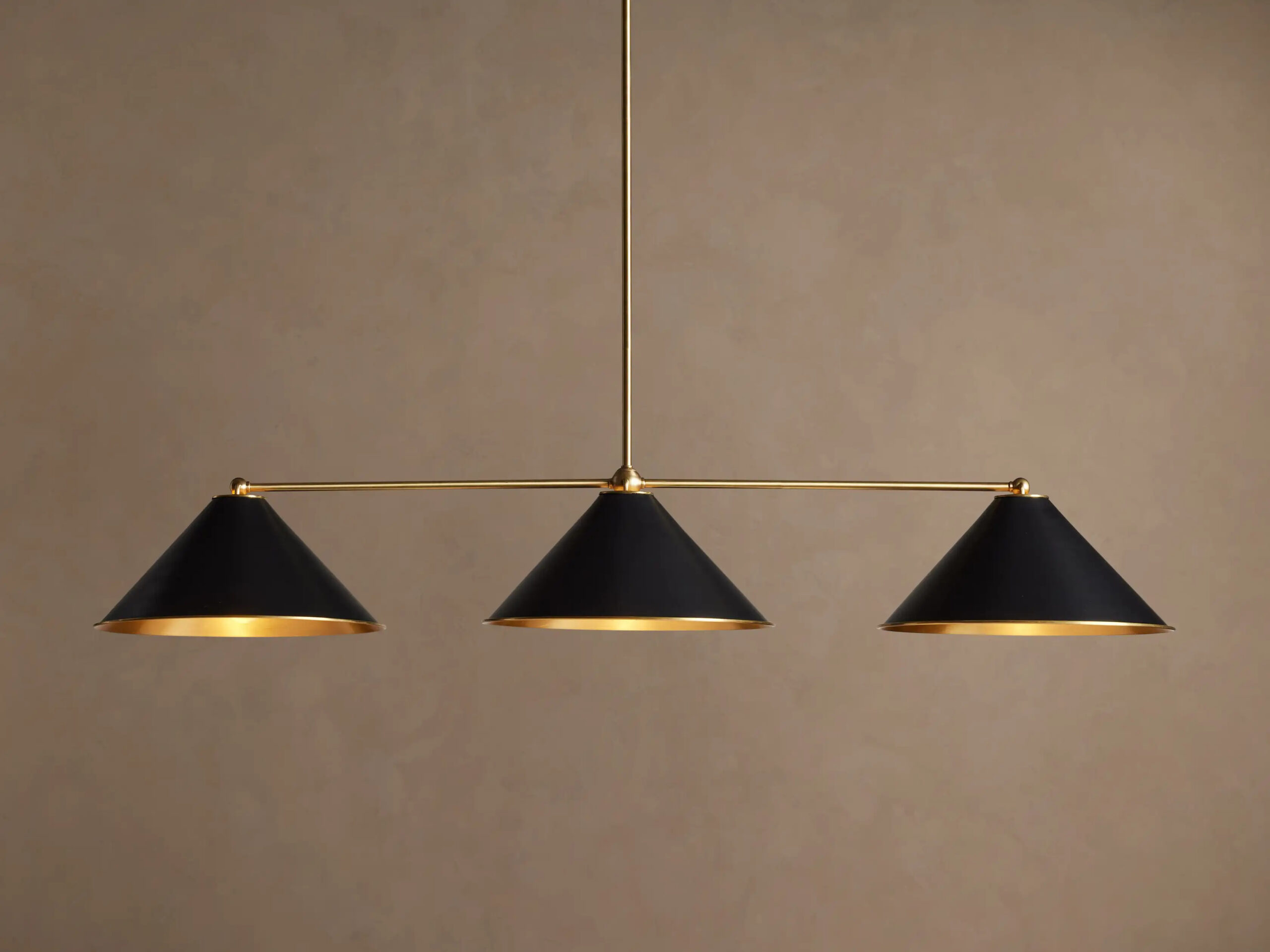 663507H449_BAM260113 GV Linear Brass Light Black 3 Light Chandelier - Image 1