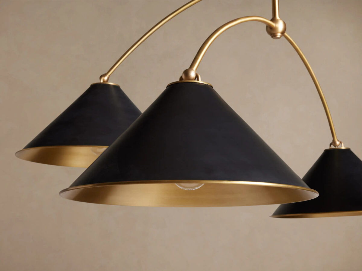 GV Brass Chandelier Arno Round Black 4 Light Fixture - Image 3