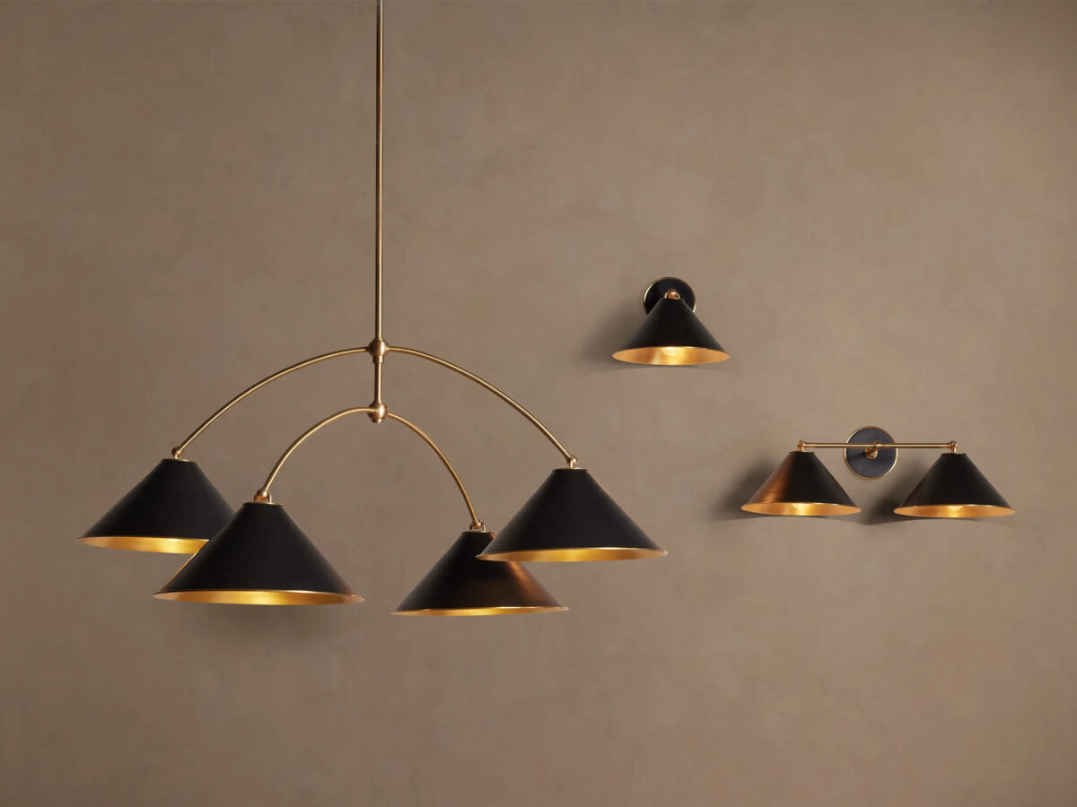 GV Brass Chandelier Arno Round Black 4 Light Fixture - Image 4