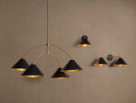 GV Brass Chandelier Arno Round Black 4 Light Fixture - Image 4