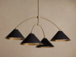 GV Brass Chandelier Arno Round Black 4 Light Fixture - Image 2