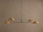 GV Brass MCM Chandelier 4 Light Linear