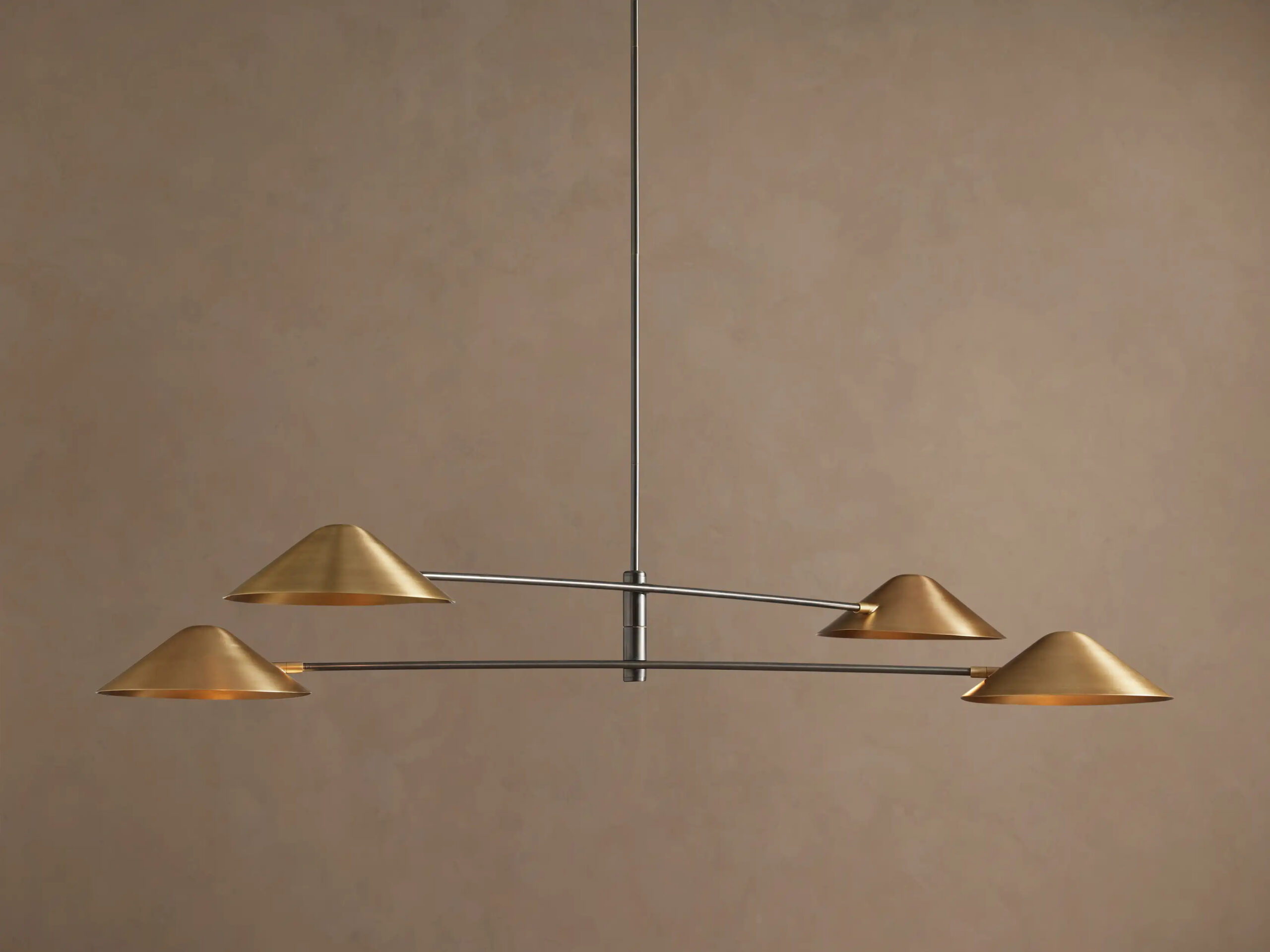 663507H645_BAT260112 GV Brass MCM Chandelier 4 Light Linear - Image 1