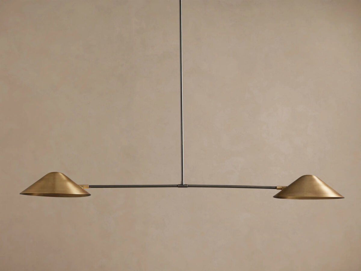 GV Brass Chandelier 2 Light Linear Fixture - Image 2