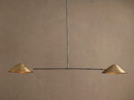 GV Brass Chandelier 2 Light Linear Fixture