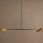 GV Brass Chandelier 2 Light Linear Fixture