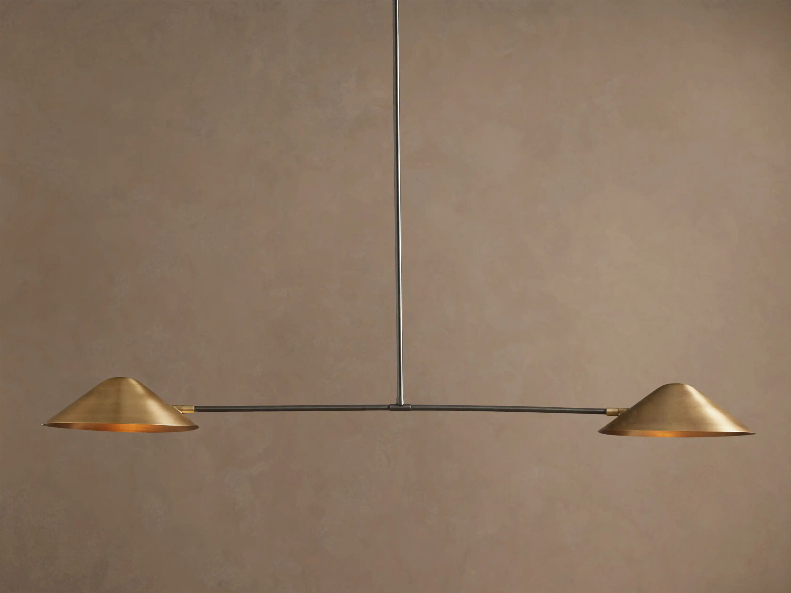 663507H646_BAZ260114 GV Brass Chandelier 2 Light Linear Fixture - Image 1