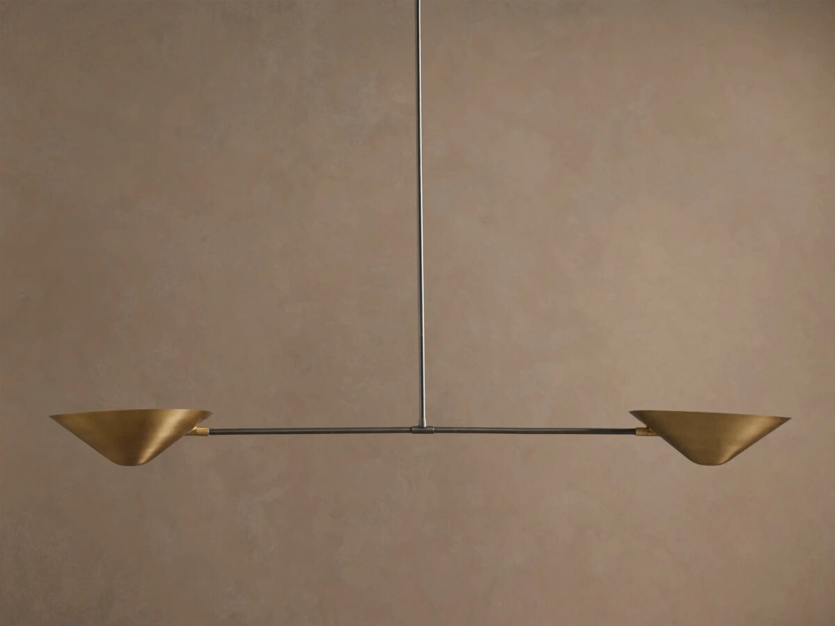 GV Brass Chandelier 2 Light Linear Fixture - Image 5