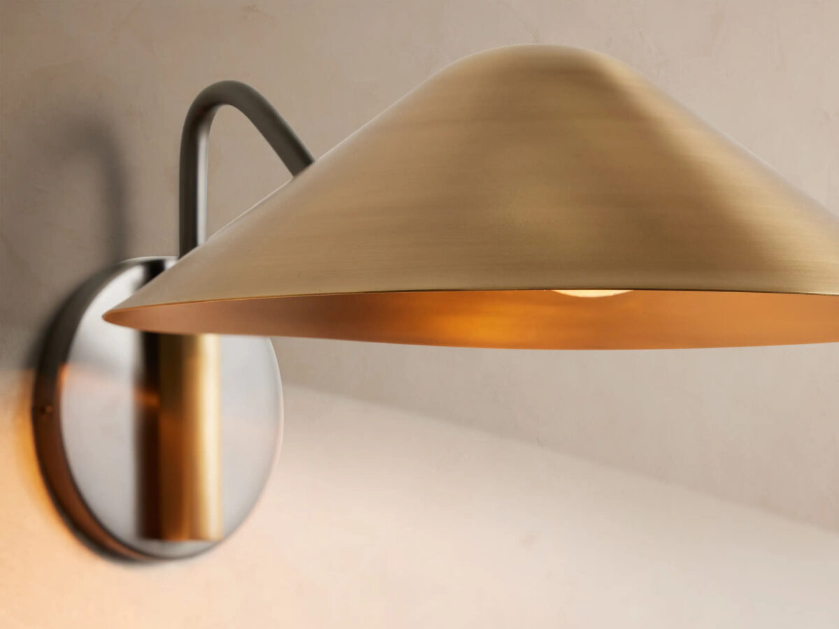 GV Antique Brass Sconce with Cone Shade - Image 3