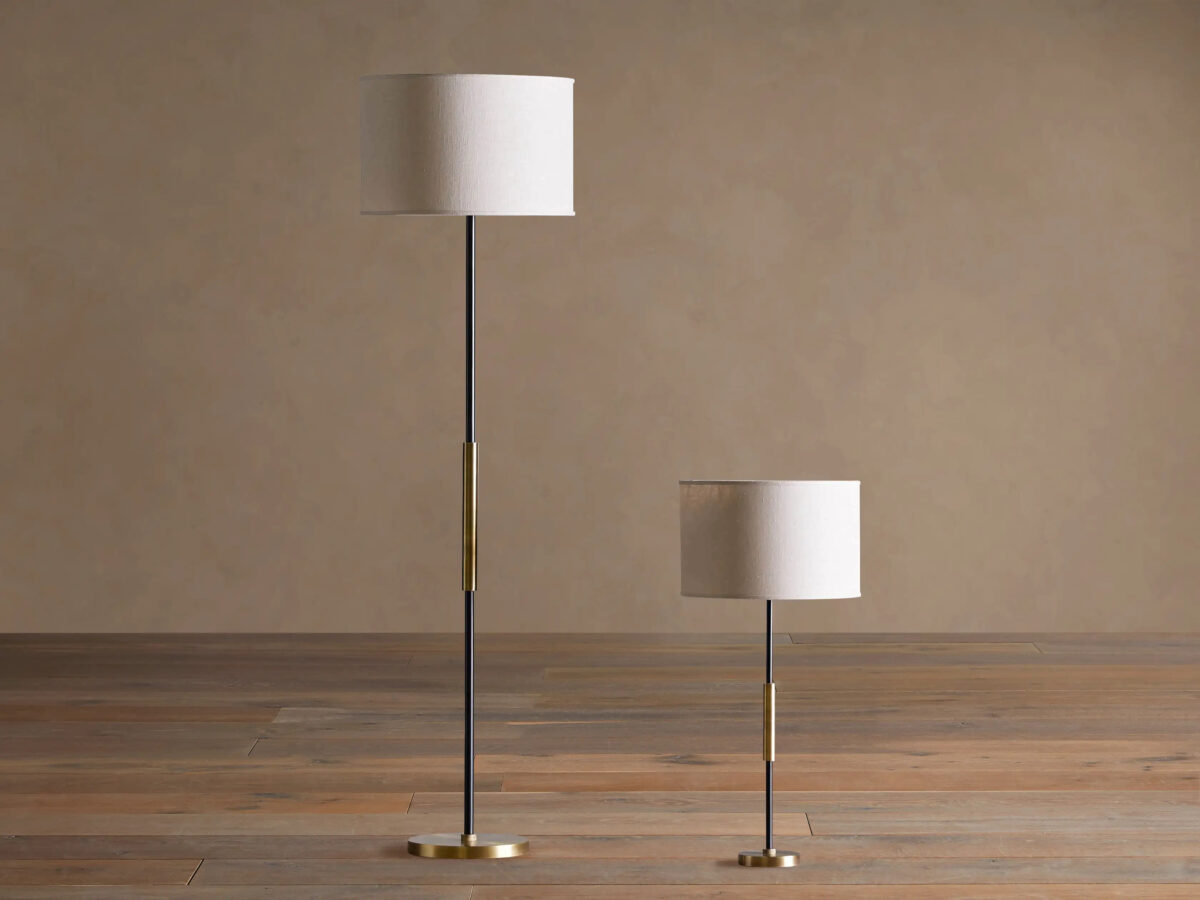 GV Modern Brass Lamp with Linen Shade - Image 3