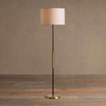 GV Modern Brass Lamp with Linen Shade