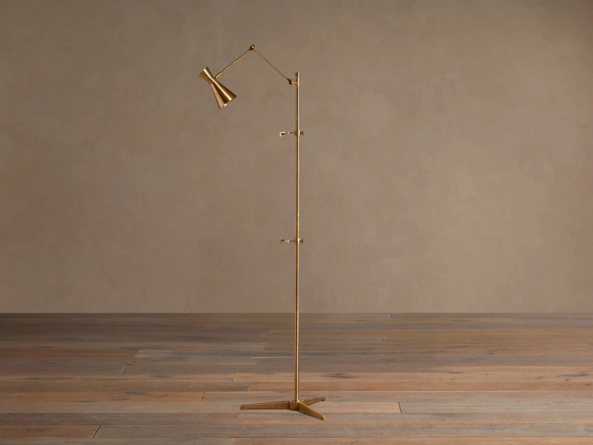 GV Jaxtyn Brass Floor Lamp with Art Display - Image 2
