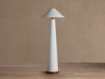 GV Ombra Linen Floor Lamp with Teak and Brass Accents - Image 2
