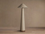 GV Ombra Linen Floor Lamp with Teak and Brass Accents - Image 5