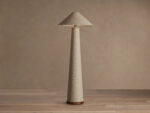 GV Ombra Linen Floor Lamp with Teak and Brass Accents - Image 4