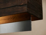 GV Lena 47 Inch Wood Linear Chandelier with Mirrored Glass - Image 3