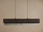 GV Lena 47 Inch Wood Linear Chandelier with Mirrored Glass - Image 2