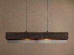 GV Lena 47 Inch Wood Linear Chandelier with Mirrored Glass