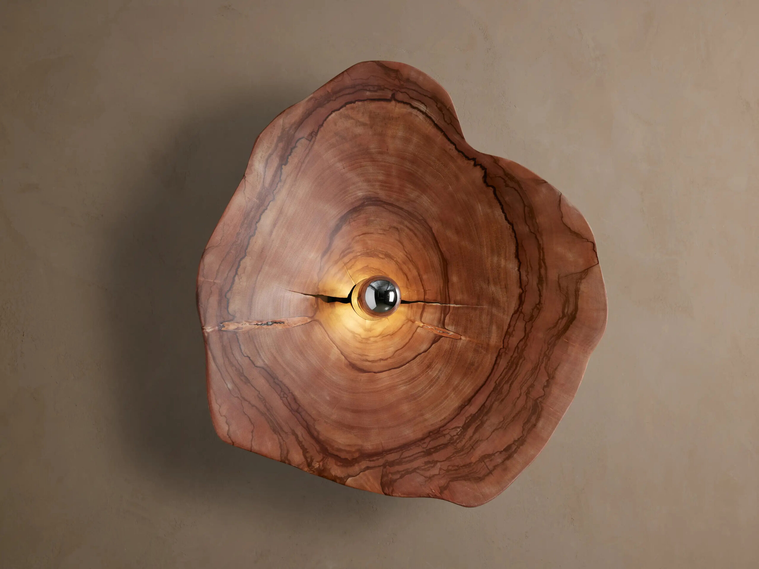 663899H137_BFH260113 GV Organic Wood Sconce with Natural Milpa Wood Dome - Image 1