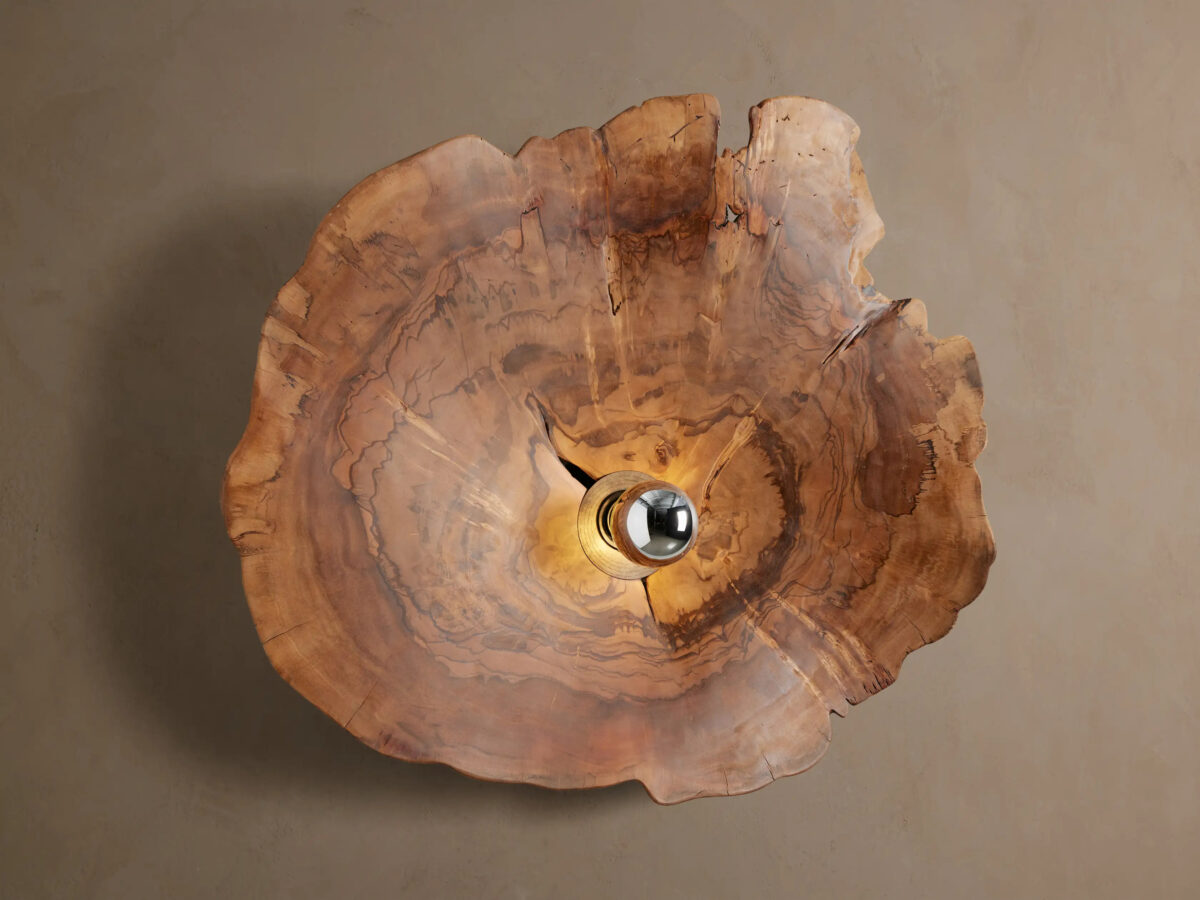 GV Organic Wood Sconce with Natural Milpa Wood Dome - Image 4