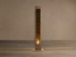 GV Wood Floor Lamp 100 Inch with Brass and Mirrored Glass