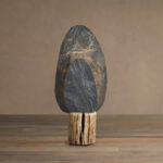 GV Shinto Japandi Slate Lamp with Melina Wood Base