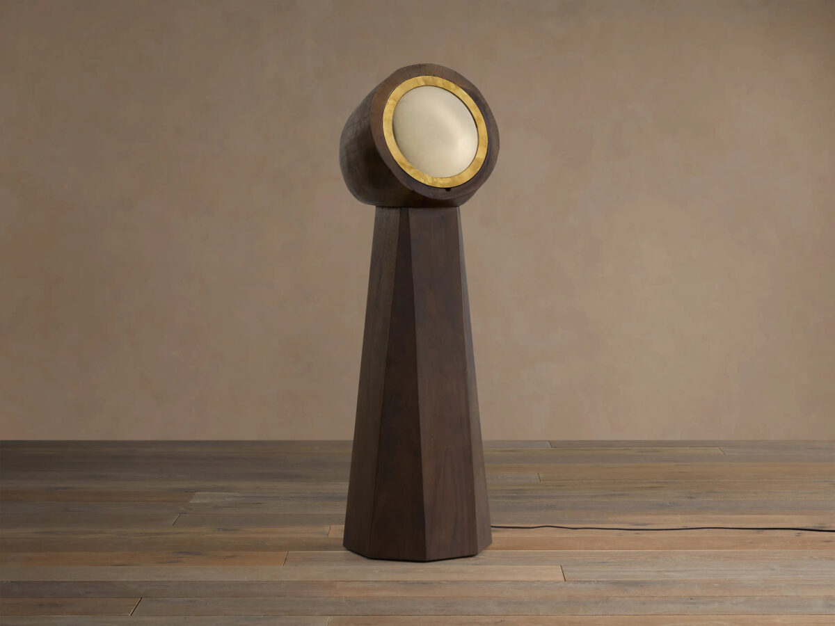 GV Agustin Rustic Wood Lamp with Opaque Glass - Image 2