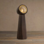 GV Agustin Rustic Wood Lamp with Opaque Glass