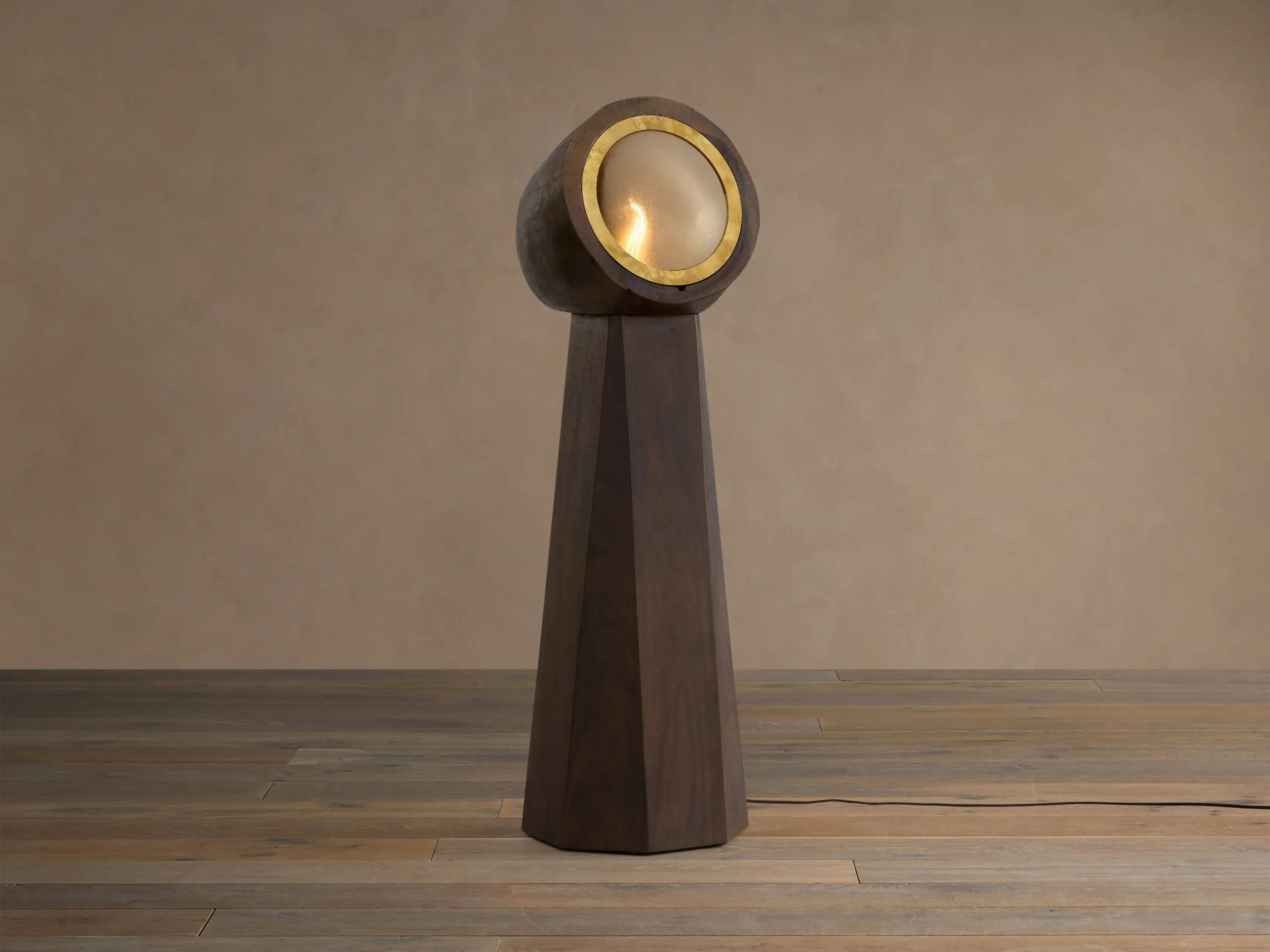 663899L143_BGI260112 GV Agustin Rustic Wood Lamp with Opaque Glass - Image 1