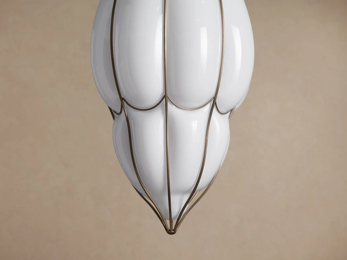 GV Margolis Glass Brass Pendant Light - Image 3