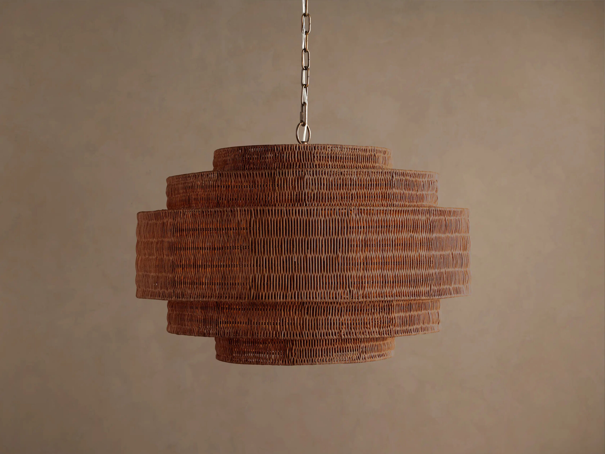 66594H216_O260323 GV Paloma Rattan Chandelier Natural 28 Inch - Image 1
