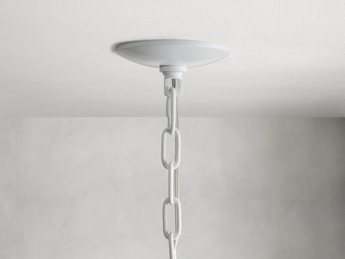 GV Rattan Chandelier 40 Inch White Handwoven Shade - Image 4