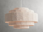 GV Rattan Chandelier 40 Inch White Handwoven Shade