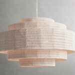 GV Rattan Chandelier 40 Inch White Handwoven Shade