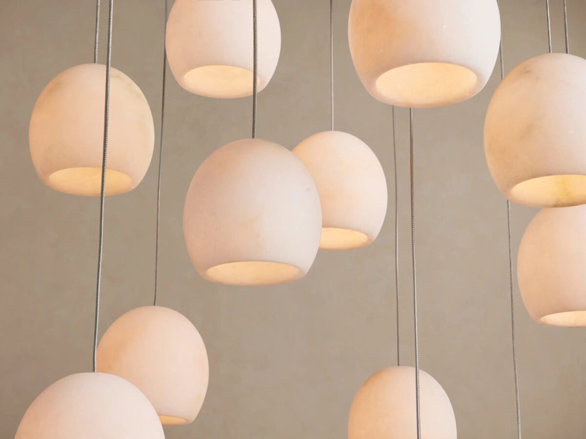 GV Alabaster Chandelier Round Adjustable Cable Light - Image 14