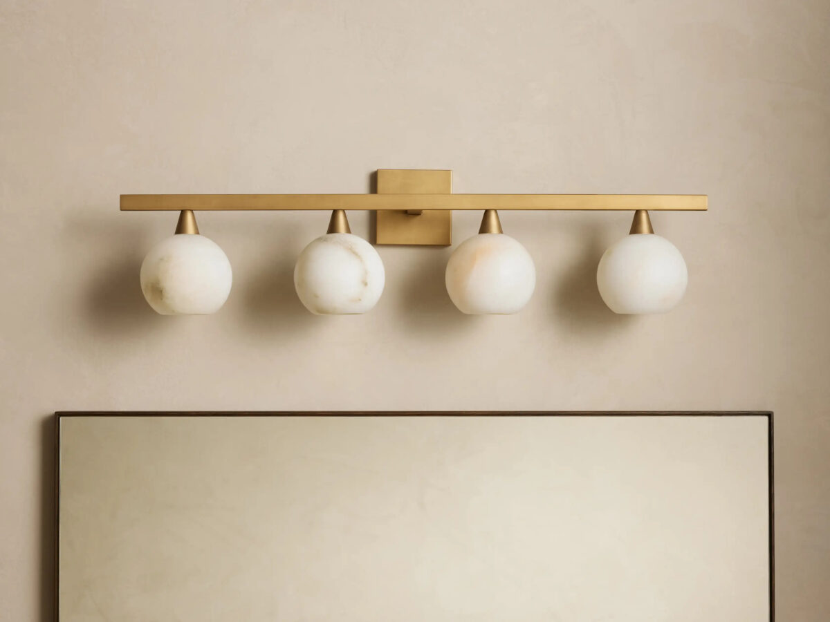 GV Alabaster Sconce 4 Light Brass Wall Light - Image 2