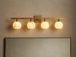 GV Alabaster Sconce 4 Light Brass Wall Light