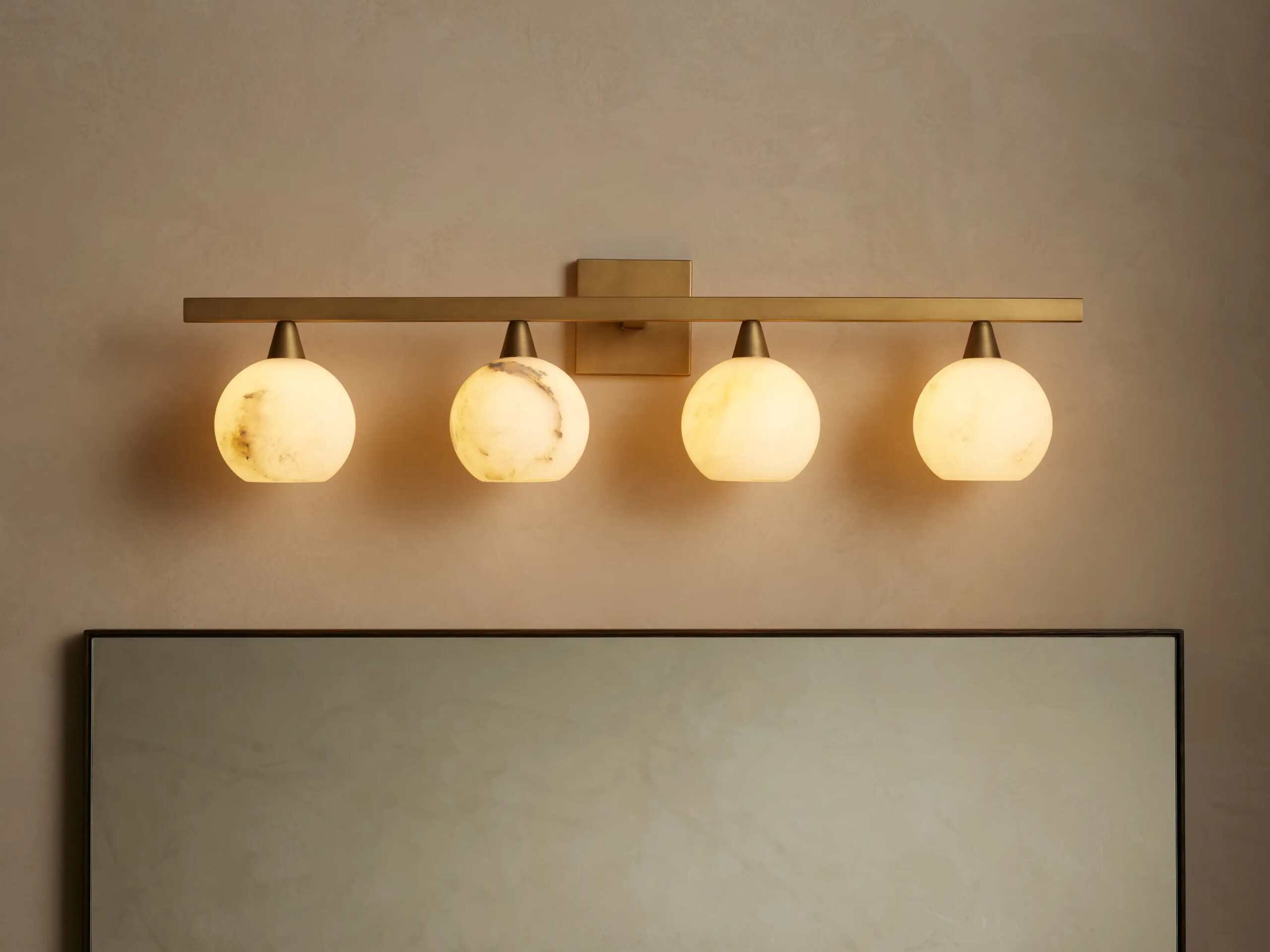 66594H2302_CE250728 GV Alabaster Sconce 4 Light Brass Wall Light - Image 1