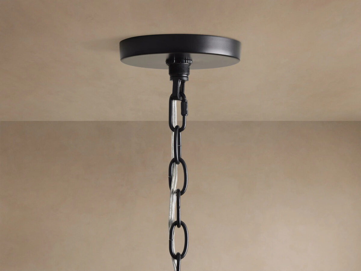 GV Rosalind Rattan Chandelier in Black Iron - Image 4