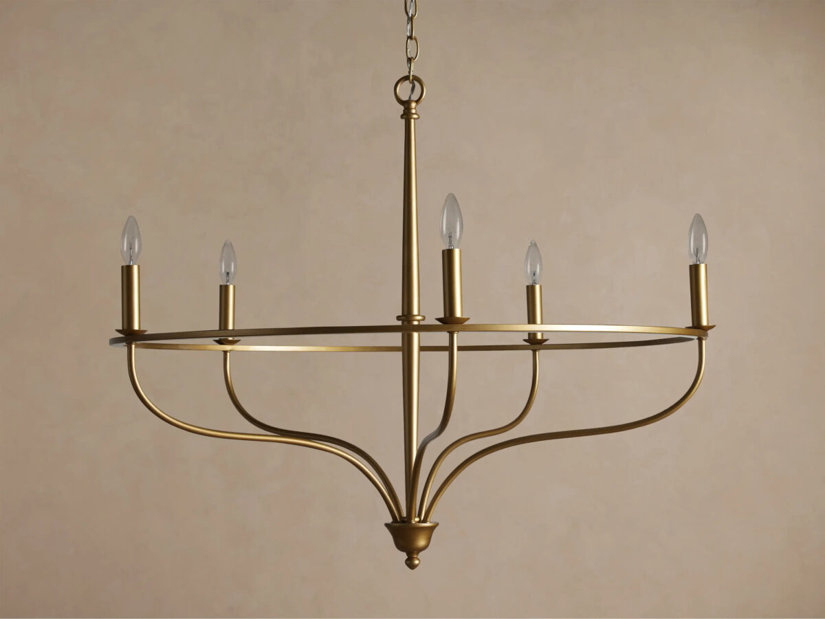 GV Rosalind Iron Ring Chandelier 5 Light Black - Image 6