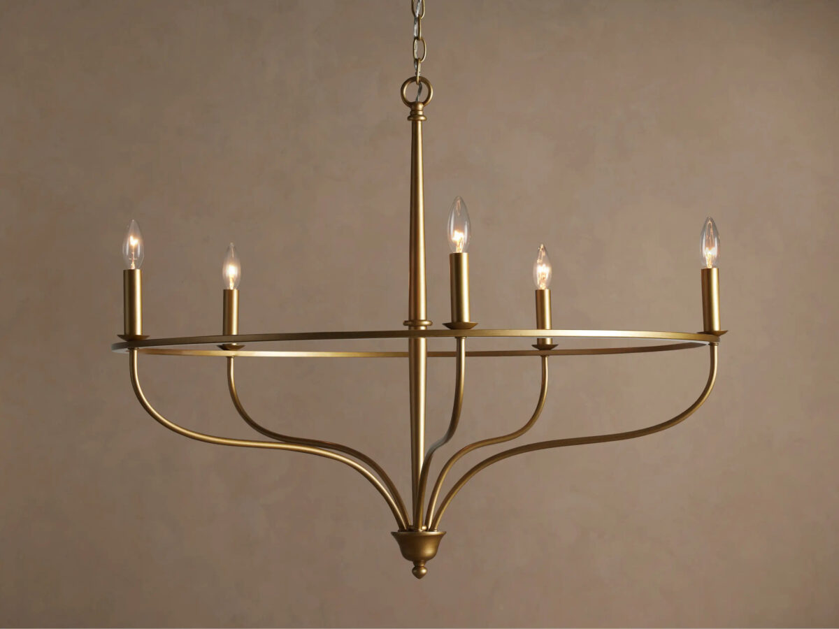 GV Rosalind Iron Ring Chandelier 5 Light Black - Image 5