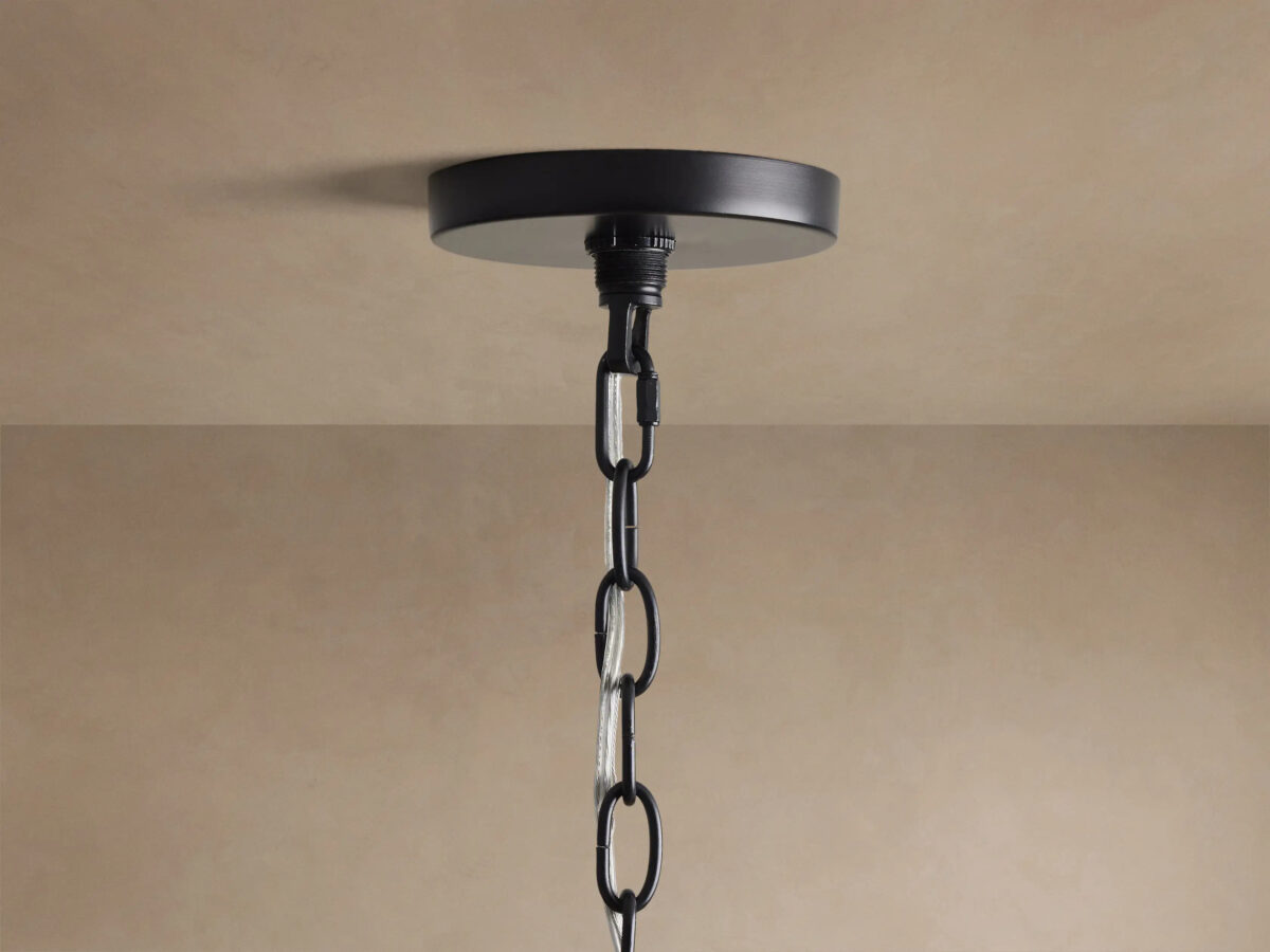 GV Rosalind Iron Ring Chandelier 5 Light Black - Image 4