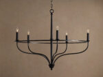 GV Rosalind Iron Ring Chandelier 5 Light Black
