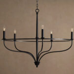 GV Rosalind Iron Ring Chandelier 5 Light Black