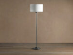 GV Glass Floor Lamp with Brass Base and Linen Shade - Image 5