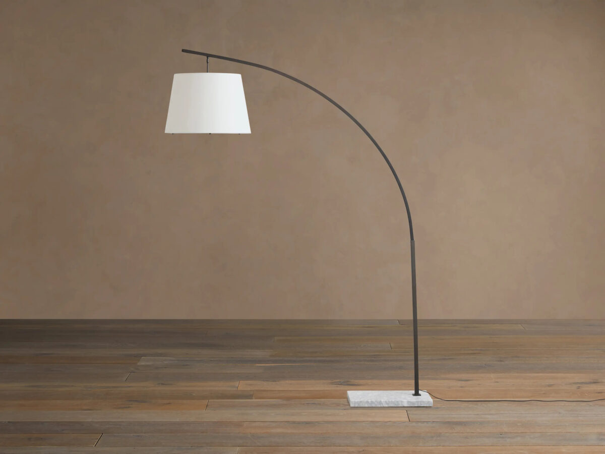 GV Iron Arc Floor Lamp with Marble Base - Image 2