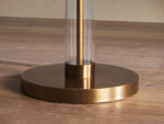 GV Glass Floor Lamp with Brass Base and Linen Shade - Image 3