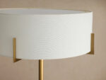 GV Brass Floor Lamp with Linen Shade and Granite Base - Image 3