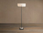 GV Brass Floor Lamp with Linen Shade and Granite Base - Image 4