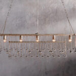 GV Aubrey 47 in Silver Iron Chandelier with Glass Crystals